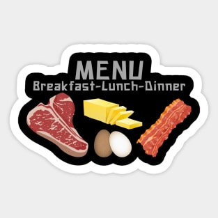 Carnivore Diet, Beef, Butter, Eggs, Bacon Sticker